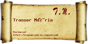 Trasser Mária névjegykártya